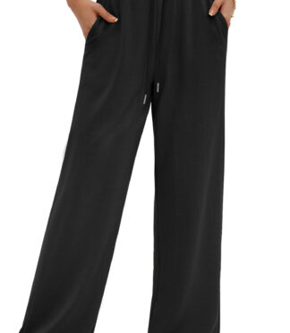 Fantaslook Wide Leg Sweatpants for Women Casual High Waisted Baggy Sweatpants Drawstring Workout Pants with Pockets Fashion Outfits